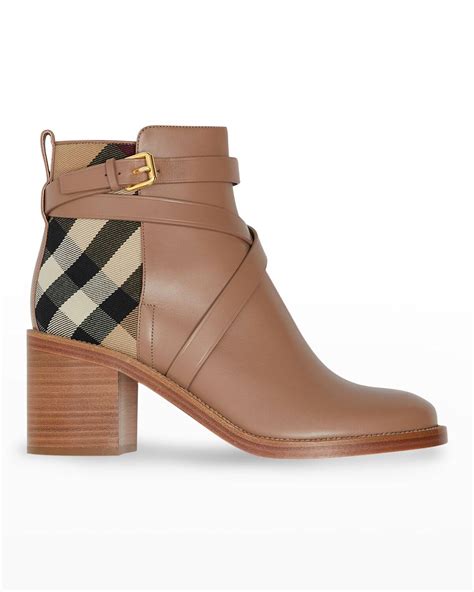 burberry pryle equestrian check ankle booties|Burberry Pryle House Check Bootie (Women).